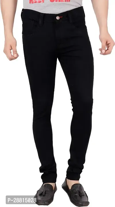 Bestloo Stylish Black Denim Mid-Rise Jeans For Men