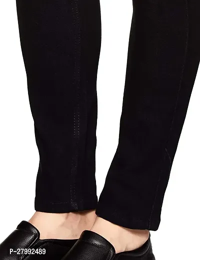 Elegant Black Cotton Blend Solid Mid-Rise Jeans For Men-thumb4
