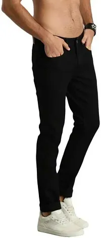 Stylish Black Denim Mid-Rise Jeans For Men-thumb2