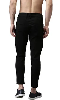 Comfortable Black Cotton Blend Mid-Rise Jeans For Men-thumb2