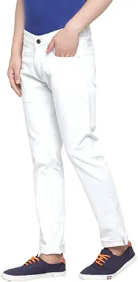 Domini Stylish White Cotton Blend Mid-Rise Jeans For Men-thumb2