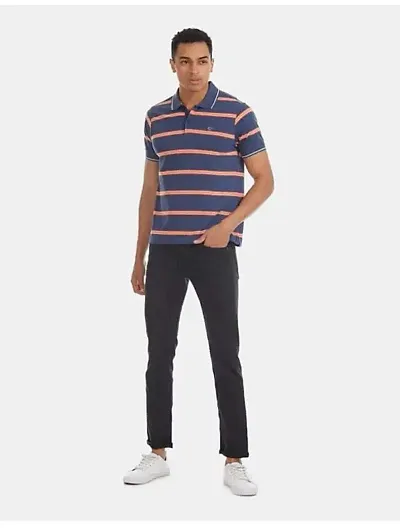 Stylish Cotton Blend Mid-Rise Jeans For Men