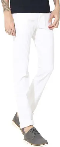 Stylish White Denim Mid-Rise Jeans For Men-thumb3