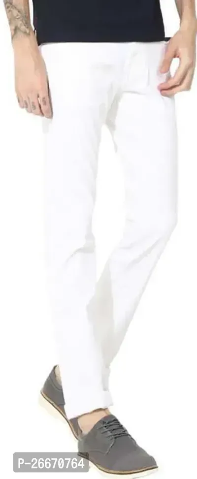 Stylish White Denim Mid-Rise Jeans For Men-thumb4