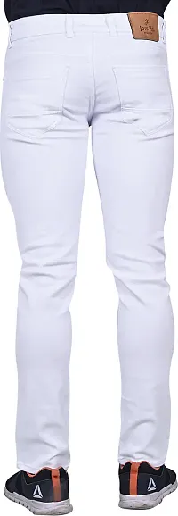 JOVS HIL Stylish White Denim Mid-Rise Jeans For Men-thumb1