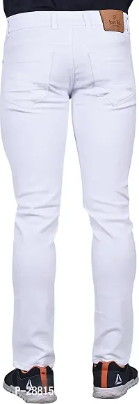 JOVS HIL Stylish White Denim Mid-Rise Jeans For Men-thumb2