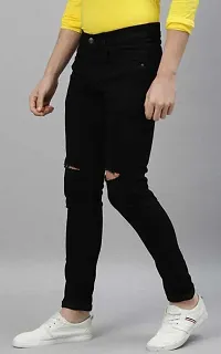 Stylish Black Denim Mid-Rise Jeans For Men-thumb3