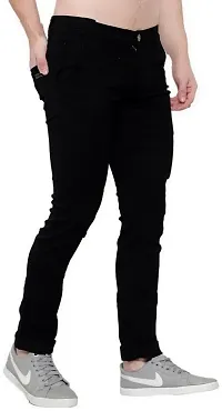 Stylish Black Denim Mid-Rise Jeans For Men-thumb4