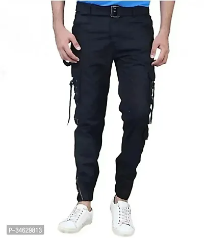 Elegant Cotton Solid Cargos For Men-thumb0