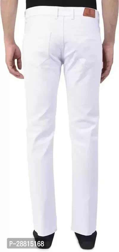 FLETE Stylish White Denim Mid-Rise Jeans For Men-thumb2