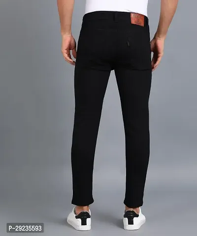 Stylish Black Polycotton Mid-Rise Jeans For Men-thumb2