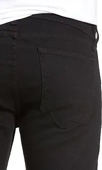 Stylish Black Denim Mid-Rise Jeans For Men-thumb4