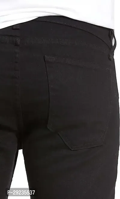 Stylish Black Denim Mid-Rise Jeans For Men-thumb5