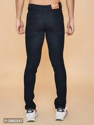 Comfortable Black Denim Mid-Rise Jeans For Men-thumb2