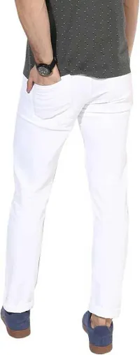 Stylish White Denim Mid-Rise Jeans For Men-thumb1