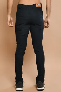 Stylish Black Cotton Streatchable Mid-Rise Jeans For Men-thumb1