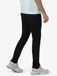 Comfortable Black Cotton Blend Mid-Rise Jeans For Men-thumb1