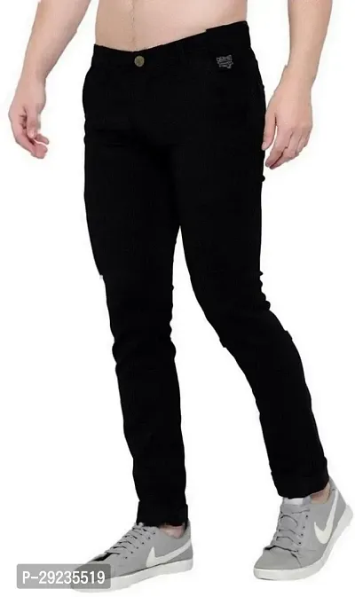 Stylish Black Denim Mid-Rise Jeans For Men-thumb3