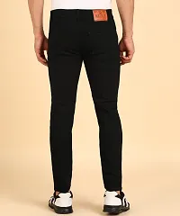 Elegant Black Cotton Lycra Blend Distress Mid-Rise Jeans For Men-thumb1