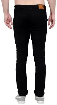 Stylish Black Denim Solid Mid Rise Jeans For Men-thumb3