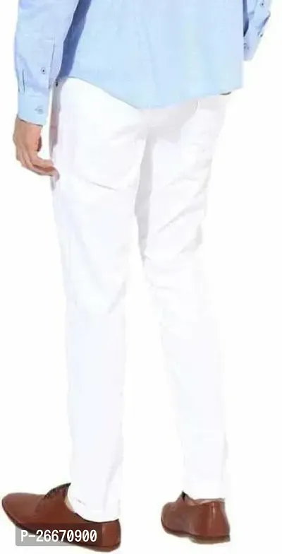 Stylish White Denim Mid-Rise Jeans For Men-thumb2