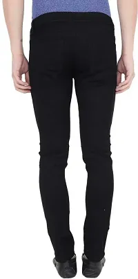 Elegant Black Denim Distress Mid-Rise Jeans For Men-thumb1