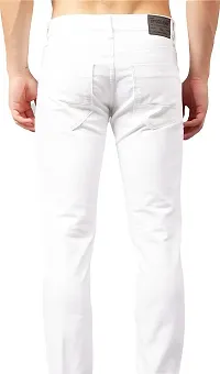 Comfortable White Denim Mid-Rise Jeans For Men-thumb1