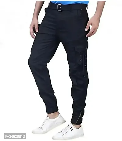 Elegant Cotton Solid Cargos For Men-thumb3