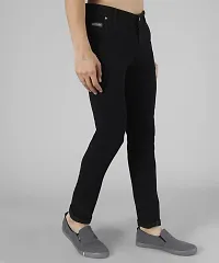 Bestloo Stylish Black Denim Mid-Rise Jeans For Men-thumb2
