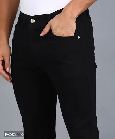 Stylish Black Polycotton Mid-Rise Jeans For Men-thumb5