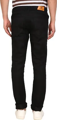 Stylish Black Denim Solid Mid Rise Jeans For Men-thumb4