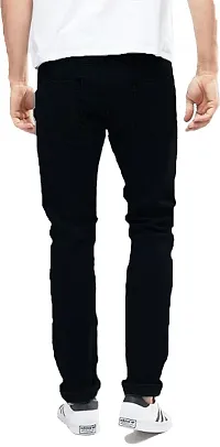 Stylish Black Cotton Blend Mid-Rise Jeans For Men-thumb1