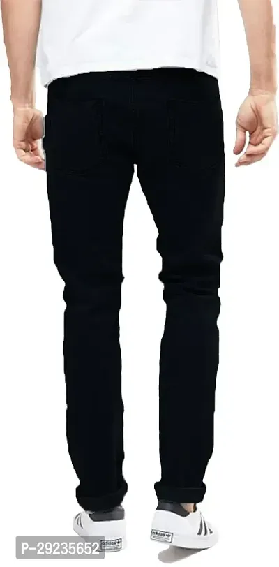 Stylish Black Cotton Blend Mid-Rise Jeans For Men-thumb3