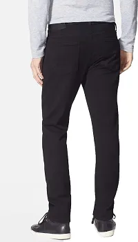 Stylish Black Denim Mid-Rise Jeans For Men-thumb1