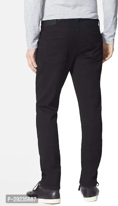 Stylish Black Denim Mid-Rise Jeans For Men-thumb2