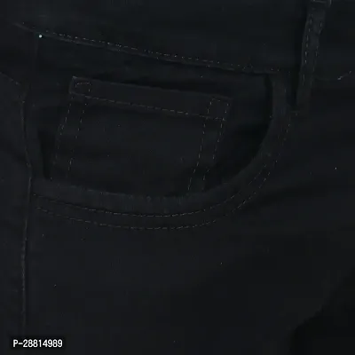 Bestloo Stylish Black Cotton Blend Mid-Rise Jeans For Men-thumb5