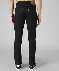 Bestloo Stylish Black Denim Mid-Rise Jeans For Men-thumb1