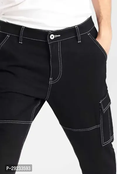 Stylish Black Cotton Blend Jeans For Men-thumb2