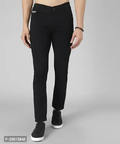 Bestloo Stylish Black Denim Mid-Rise Jeans For Men