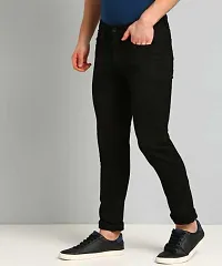 Stylish Black Denim Mid-Rise Jeans For Men-thumb2