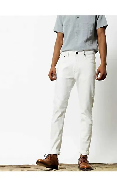 Stylish Cotton Blend Mid-Rise Jeans For Men