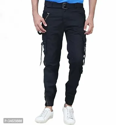 Elegant Cotton Solid Cargos For Men-thumb0