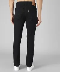 Bestloo Stylish Black Denim Mid-Rise Jeans For Men-thumb1