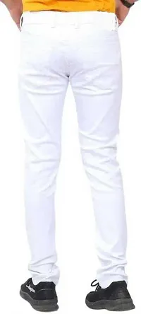 Stylish White Denim Mid-Rise Jeans For Men-thumb1