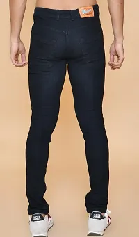 Comfortable Black Denim Mid-Rise Jeans For Men-thumb1