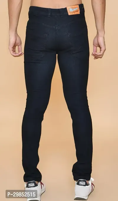 Comfortable Black Denim Mid-Rise Jeans For Men-thumb2