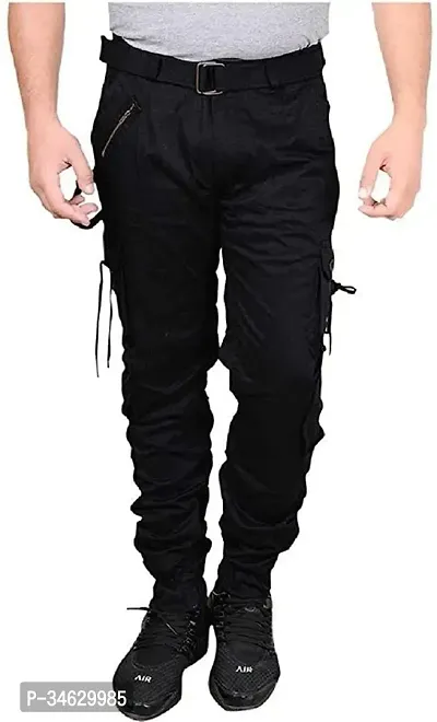 Elegant Cotton Solid Cargos For Men-thumb0