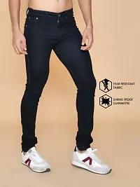 Comfortable Black Denim Mid-Rise Jeans For Men-thumb2