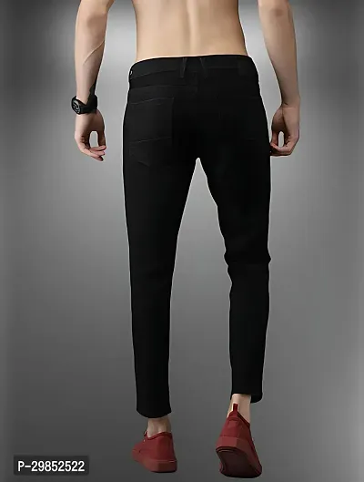 Comfortable Black Denim Mid-Rise Jeans For Men-thumb2