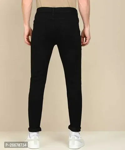 Stylish Black Denim Mid-Rise Jeans For Men-thumb2